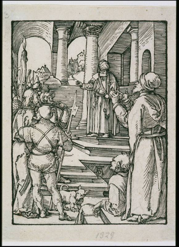 Christ before Pilate, from the Small Passion (later printing, c. 1540-50)