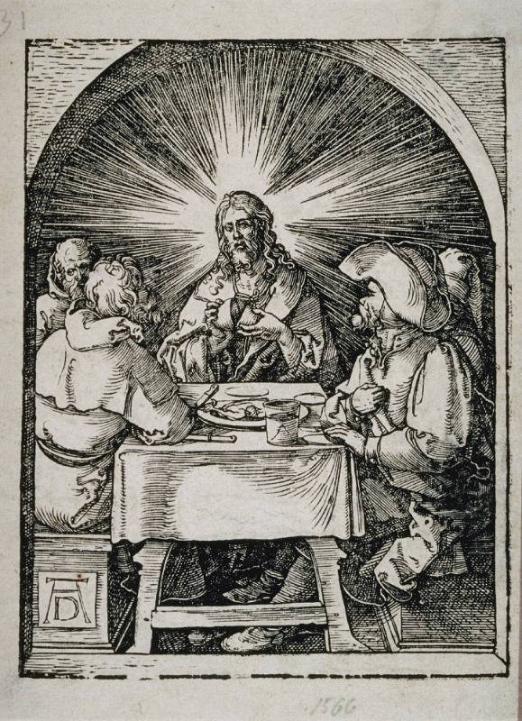 Christ and the Disciples in Emmaus, from the Small Passion (Published 1511)