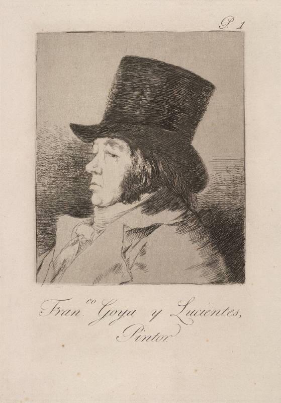 Self-portrait of Goya (Franco. Goya y Lucientes, Pintor), plate 1 of 