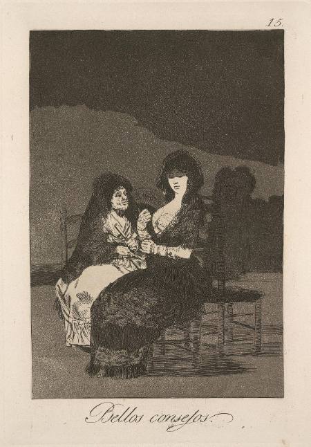 Bellos consejos (Good advice), plate 15 of "Los Caprichos"