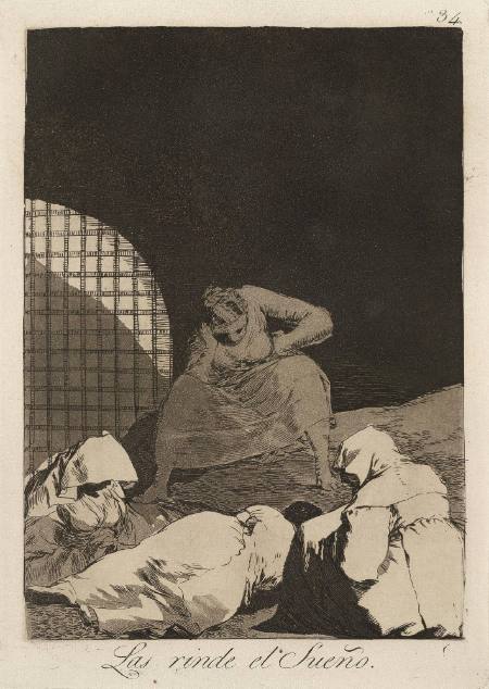 Las rinde el sueño (They are overcome with sleep), plate 34 of "Los Caprichos"