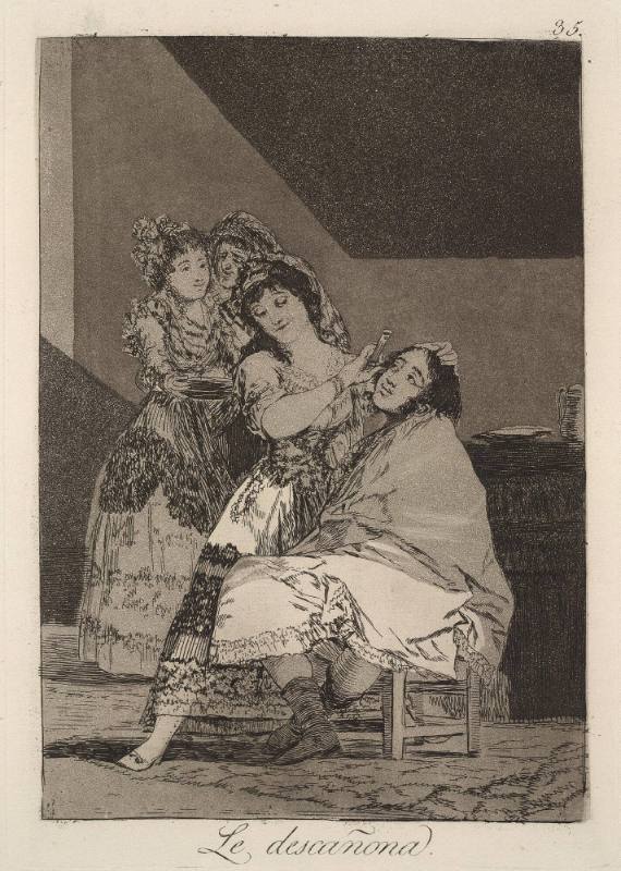 Le descañona (She is plucking him), plate 35 of 