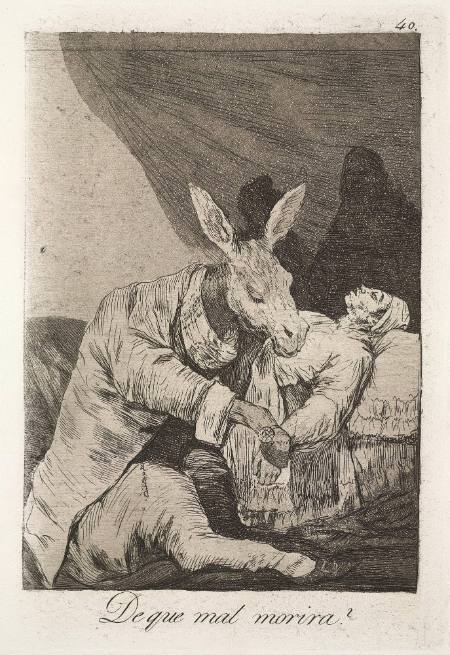 De que mal morira? (Of what did he die?), plate 40 of "Los Caprichos"