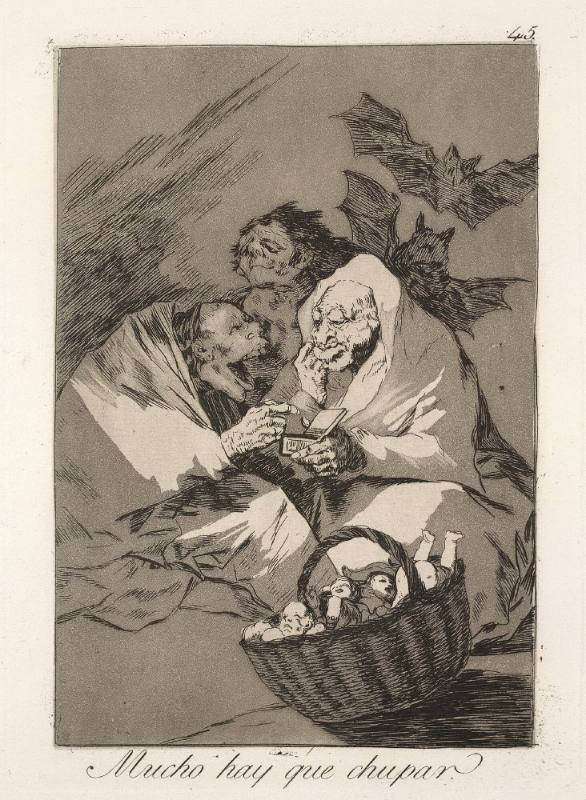 Mucho hay que chupar (There is a lot to suck), plate 45 of 