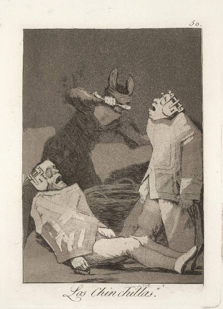 Los Chinchillas (The chinchillas), plate 50 of "Los Caprichos"
