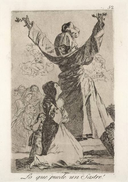 Lo que puede un Sastre! (Fine feathers make fine birds), plate 52 of "Los Caprichos"