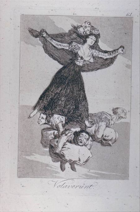 Volaverunt  (They have flown), plate 61 of "Los Caprichos"