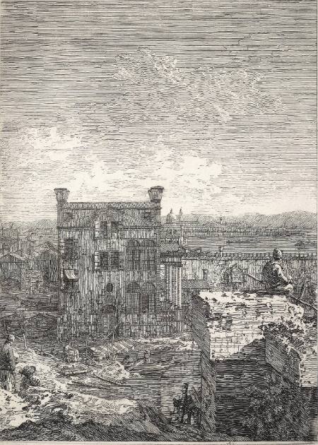 The Right Half of the Fantastic View of Venice—The House with the Porch with Six Columns
