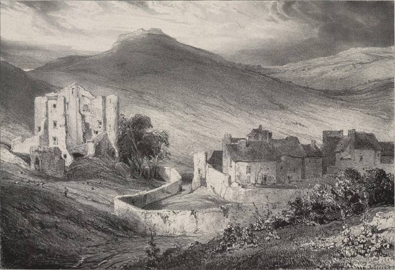 Vue générale des ruines au Château et de Saint-Nectaire