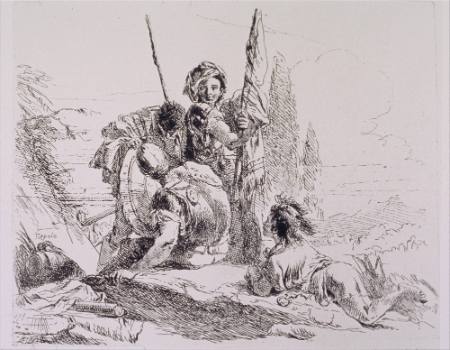 Three Soldiers and a Youth, Plate II from The Capricci Series