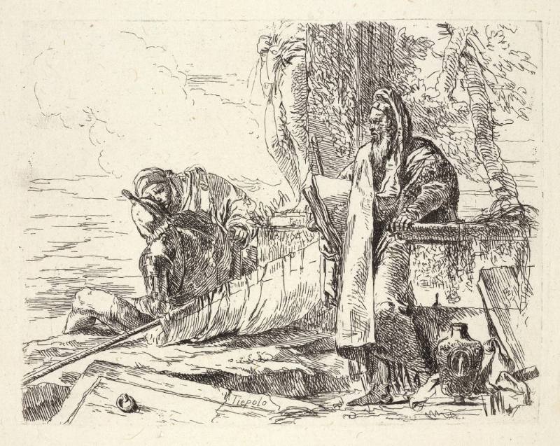 Standing Philosopher and Two Other Figures, Plate VI from The Capricci Series
