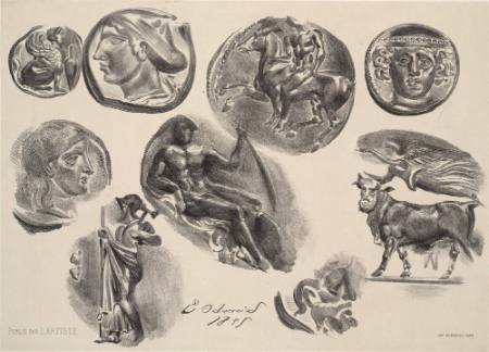 Feuille de Six Médailles Antiques