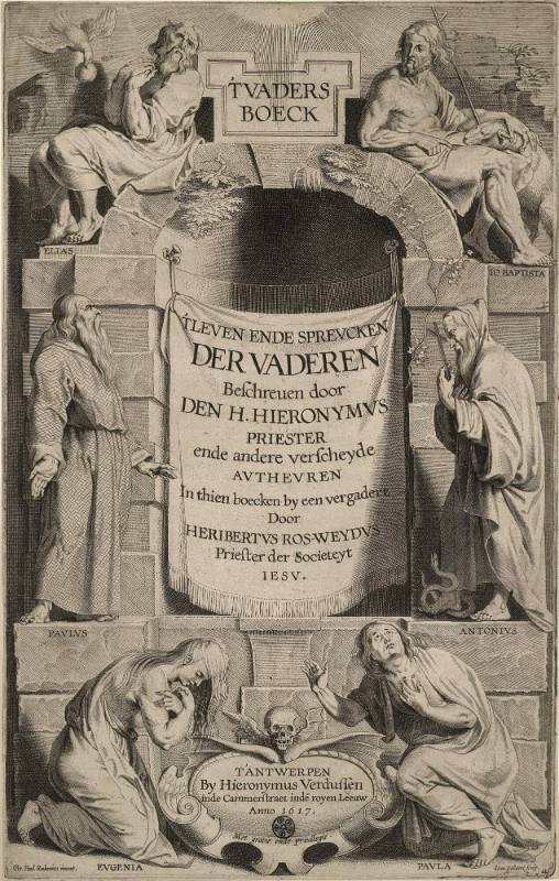 Frontspiece to Hieronymous Priester's: T'Vaders Boek, after Rubens