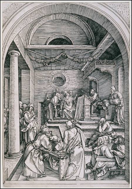 Christ among the Doctors in the Temple, from the Life of the Virgin (published 1511)