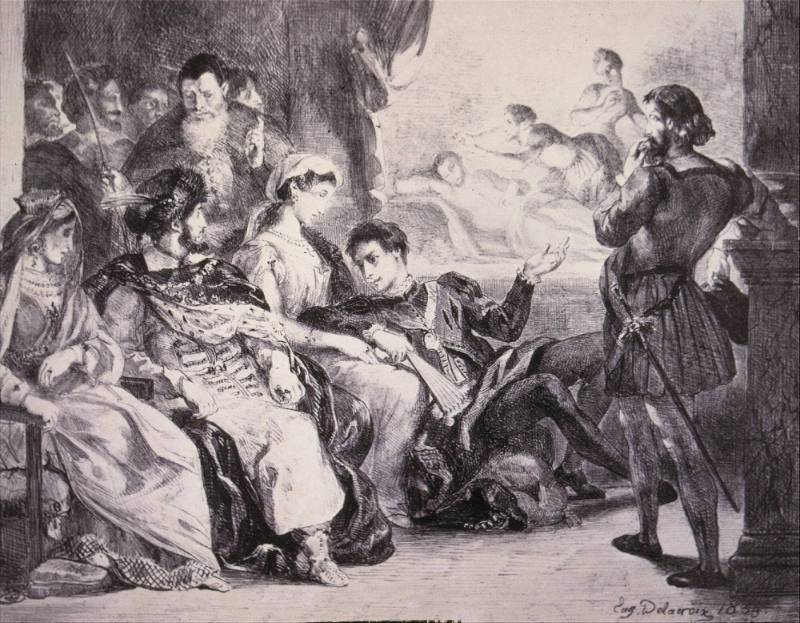 Hamlet fait jouer aux Comédiens la Scène de l'Empoisonnement de Son Père (Hamlet has the Players Enact the Scene of his Father's Poisoning)