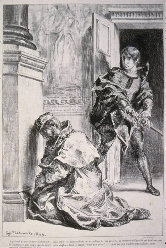 Hamlet Tente de Tuer le Roi (Hamlet tries to kill the king)