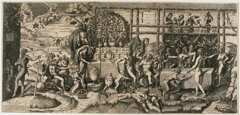 Marriage feast of Cupid and Psyche, after Giulio Romano's fresco