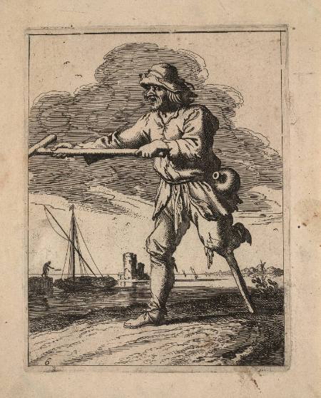 Beggar with Wooden Leg and Crutch