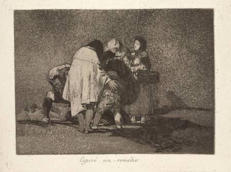 Espiró sin remedio (There was nothing to be done and he died), Plate 53 of "The Disasters of War"