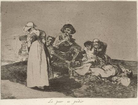 Lo peor es pedir (The worst is to beg), Plate 55 of "The Disasters of War"