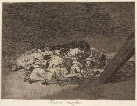 Muertos recogidos (A collection of dead men), Plate 63 of "The Disasters of War"
