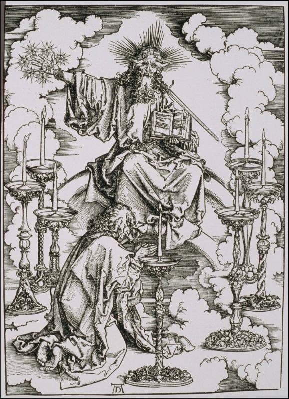 The Vision of the Seven Candlesticks, from The Apocalypse (1511 Latin edition)