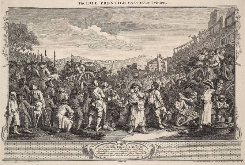 Industry and Idleness: plate 11 The Idle 'prentice executed at Tyburn
