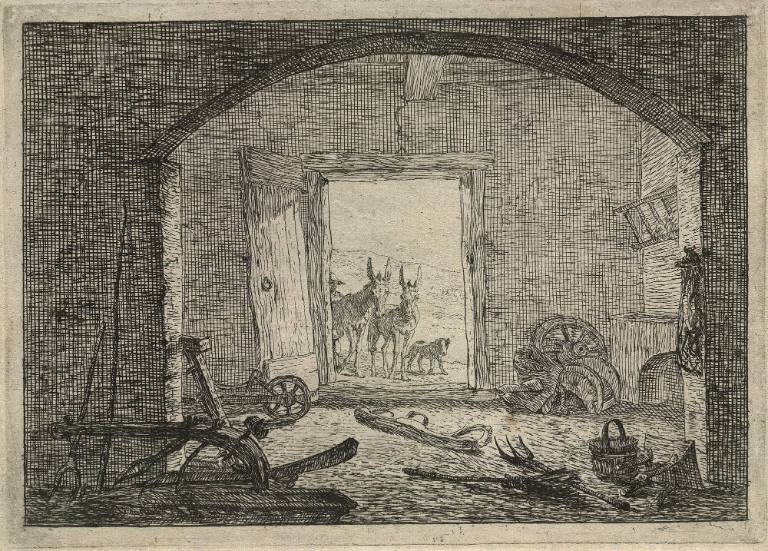 The Mules at the Door of a Stable, Plate 8 from the Set of Various Animals
