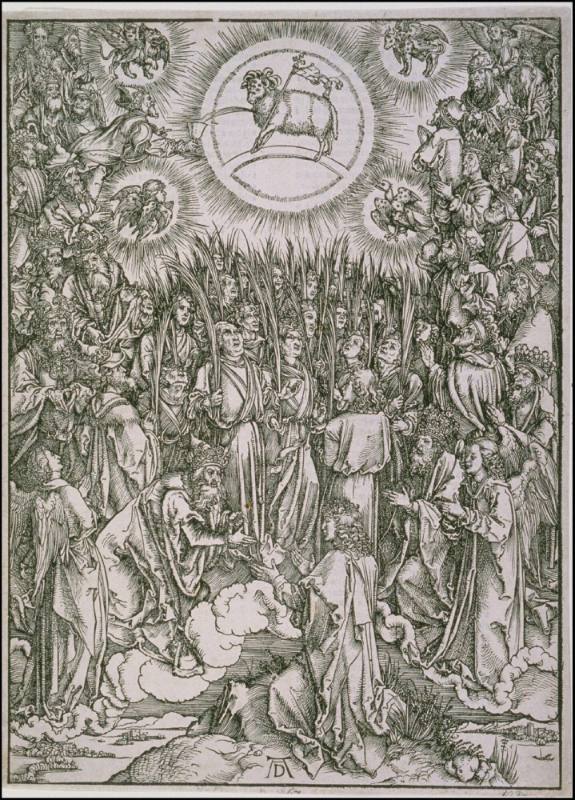 The Adoration of the Lamb, from the Apocalypse (1498 German edition)
