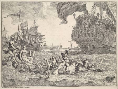 Personification of Amsterdam Riding in Neptune's Chariot, from Set of Seascapes