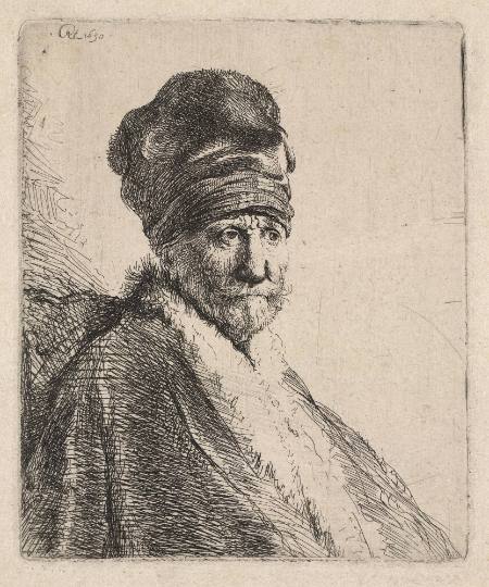 Bust of a Man Wearing a High Cap, Three-Quarters Right: The Artist's Father (?)
