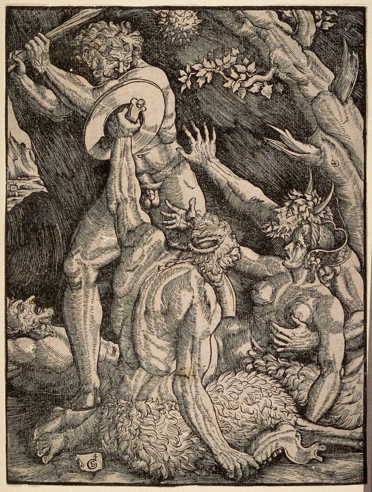 Hercules Attacking Three Satyrs and a Nymph
