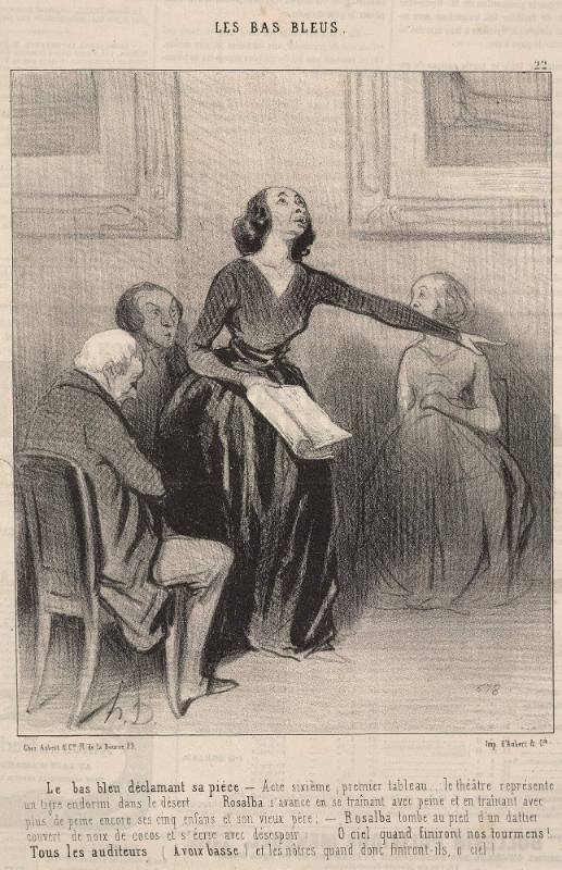 Les Bas Bleus - Le bas bleu déclarmant sa pièce