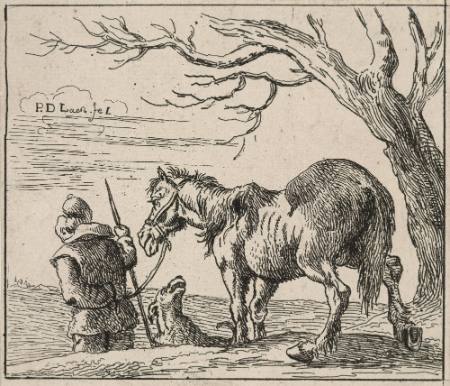 Peasant Leading his Horse, plate 1 from "The Set of Horses"