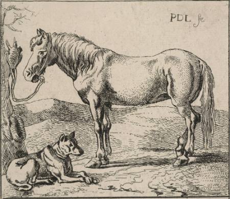 Horse and Dog, plate 4 from "The Set of Horses"
