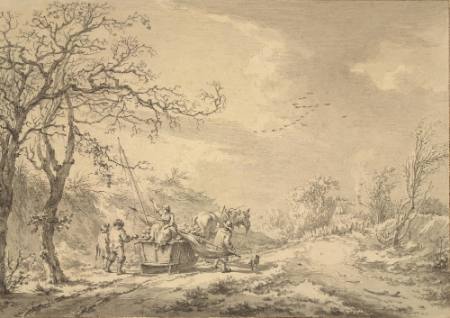 Landscape with Horse-Drawn Cart and Peasants