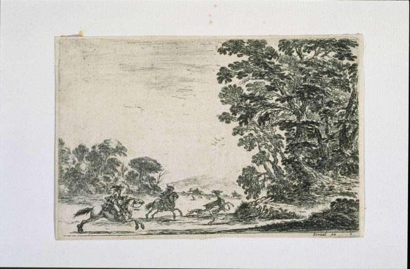 View of a Forest with a Deer Hunt from the series, 