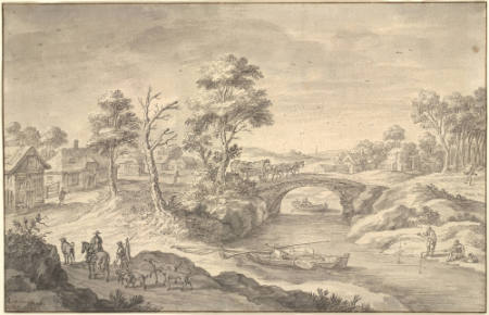 Landscape with a Stream and Figures on a Path