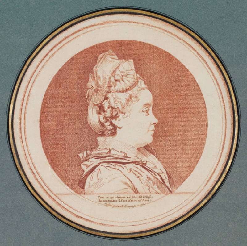 Portrait of a woman, facing right