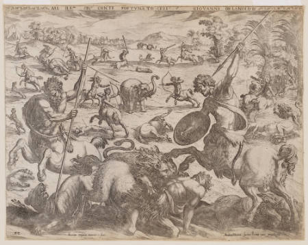 A Battle between Centaurs and Various Animals