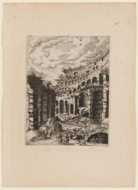 The Small Book of Roman Ruins: Interior of an amphitheater, probably the Coliseum