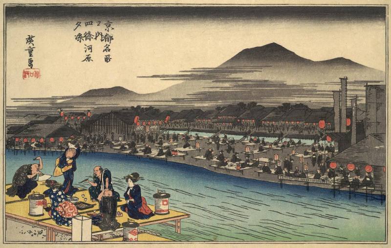 Shijo Gawara yo Suzumi (Summer Evening at Shijo), from the series Famous Views of Kyoto (Kyoto meisho no uchi)