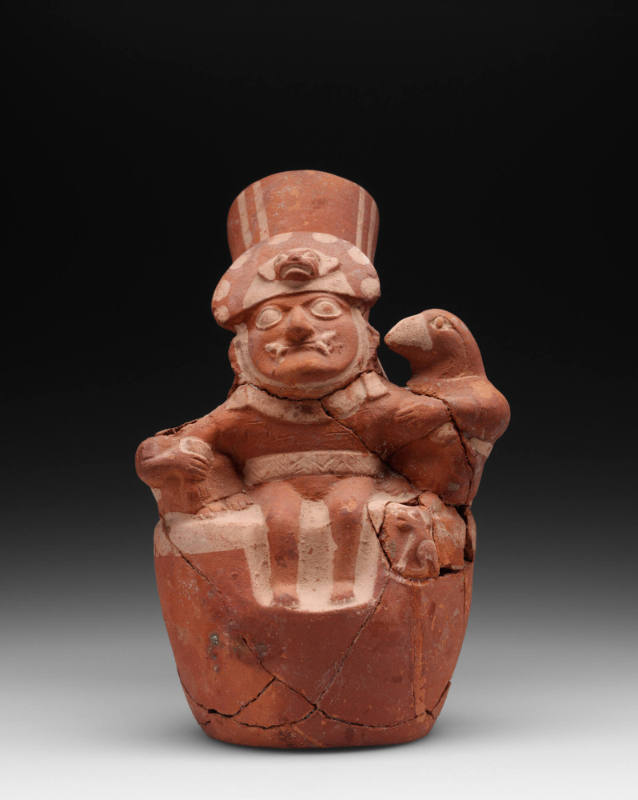 Effigy Jar with Man and Bird