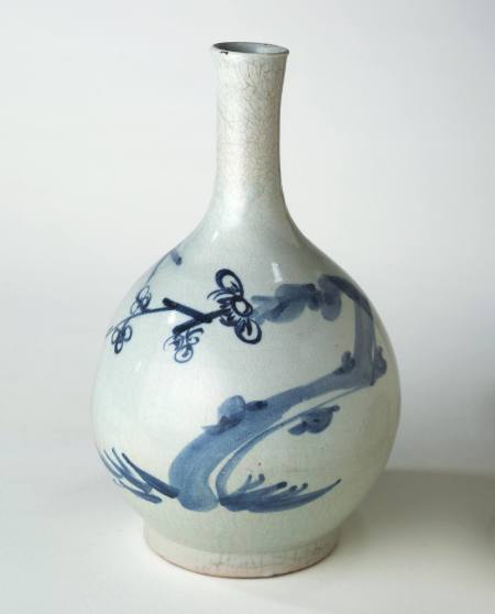 Globular Vase with Blooming Plum Blossom Tree