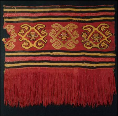 Fringed Nasca textile border panel