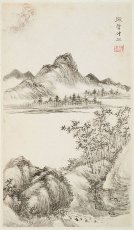 Landscape after Guan Daosheng, from an album of Landscapes After Old Masters