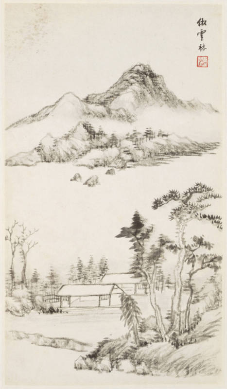 Landscape after Ni Zan, from an album of Landscapes After Old Masters
