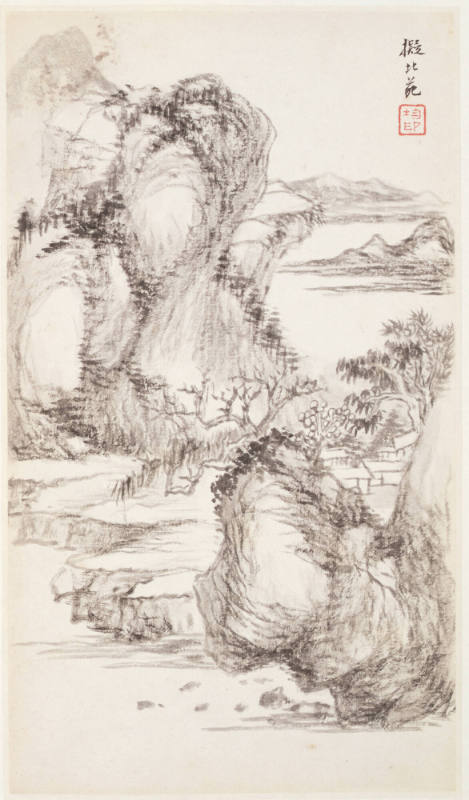 Landscape after Dong Yuan, from an album of Landscapes After Old Masters