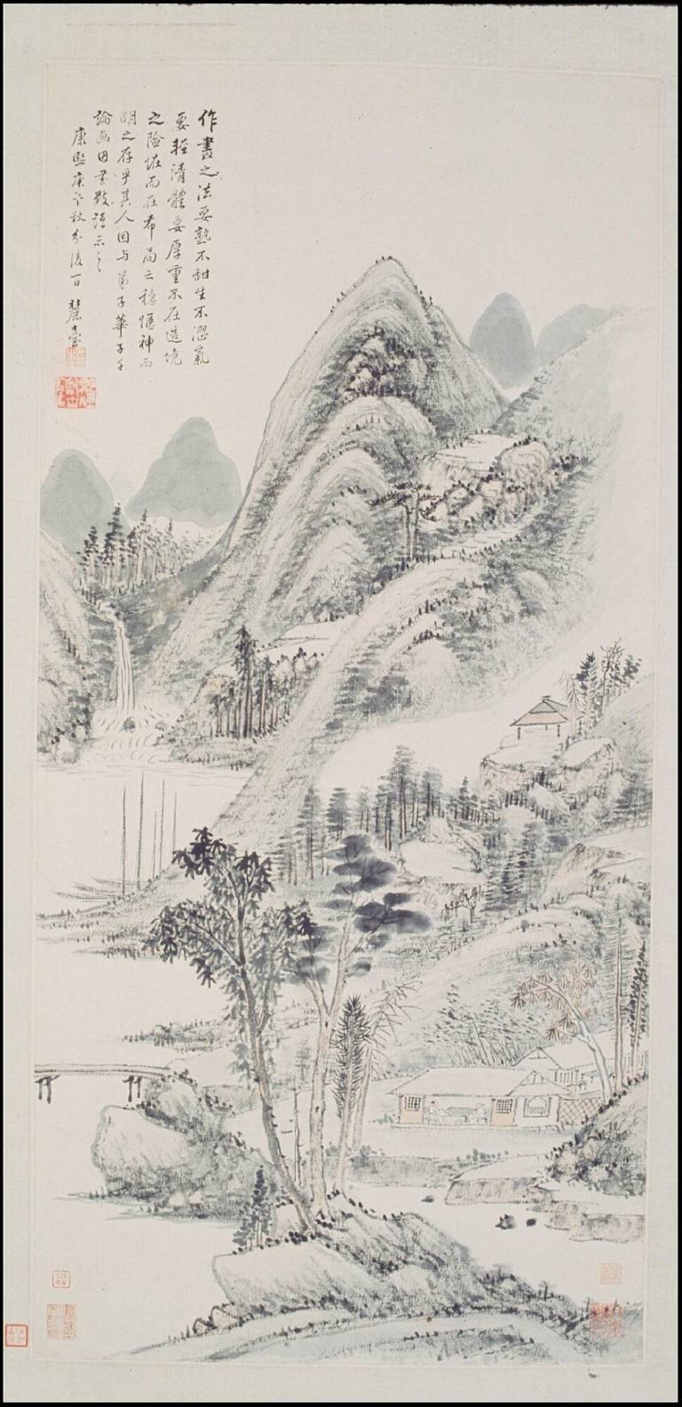 Copy of Wang Yuan-ch'i/Yuanqi (1642-1715) 1690 Landscape and Inscription