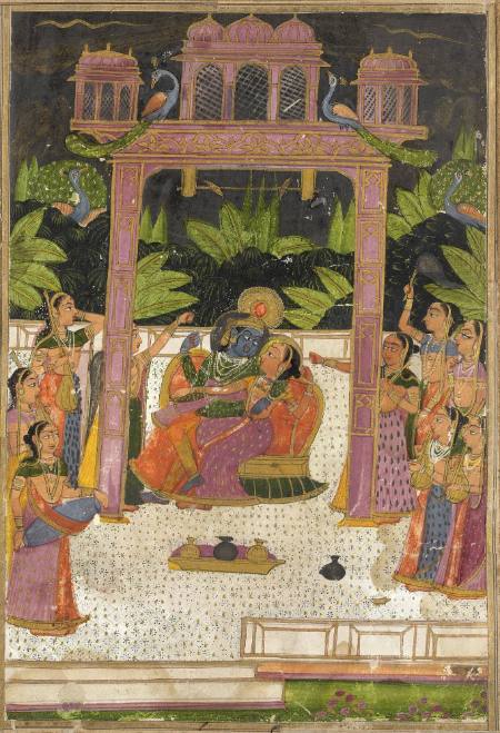 Hindola Raga: Radha and Krishna on a Swing